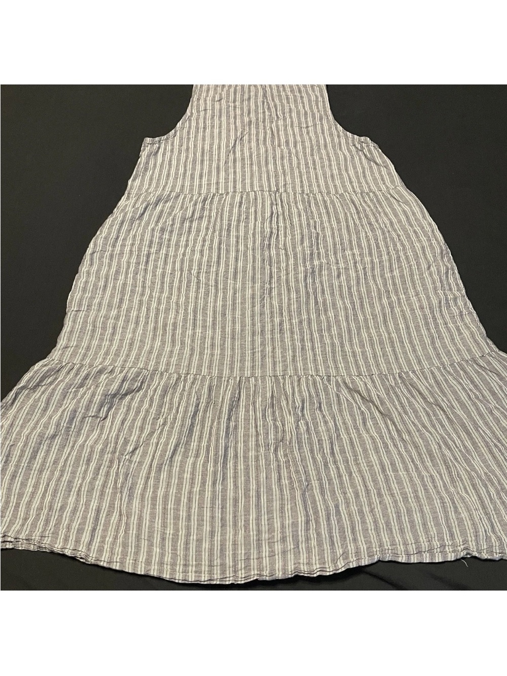 DYLAN Blue & White Striped Midi Dress Size M Cotton Tiered 100% Cotton - Picture 6 of 8